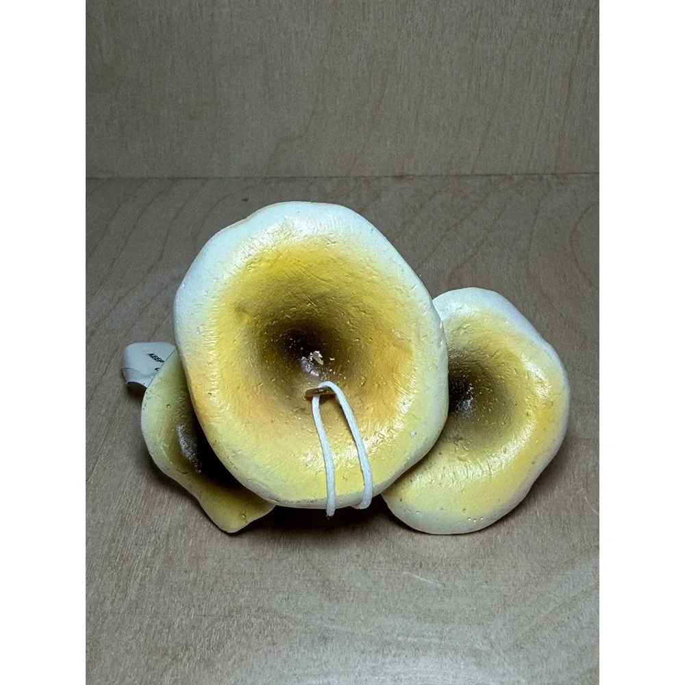 Creative Co-op Yellow Resin Mushroom Cluster Christmas Ornament Nature Decor